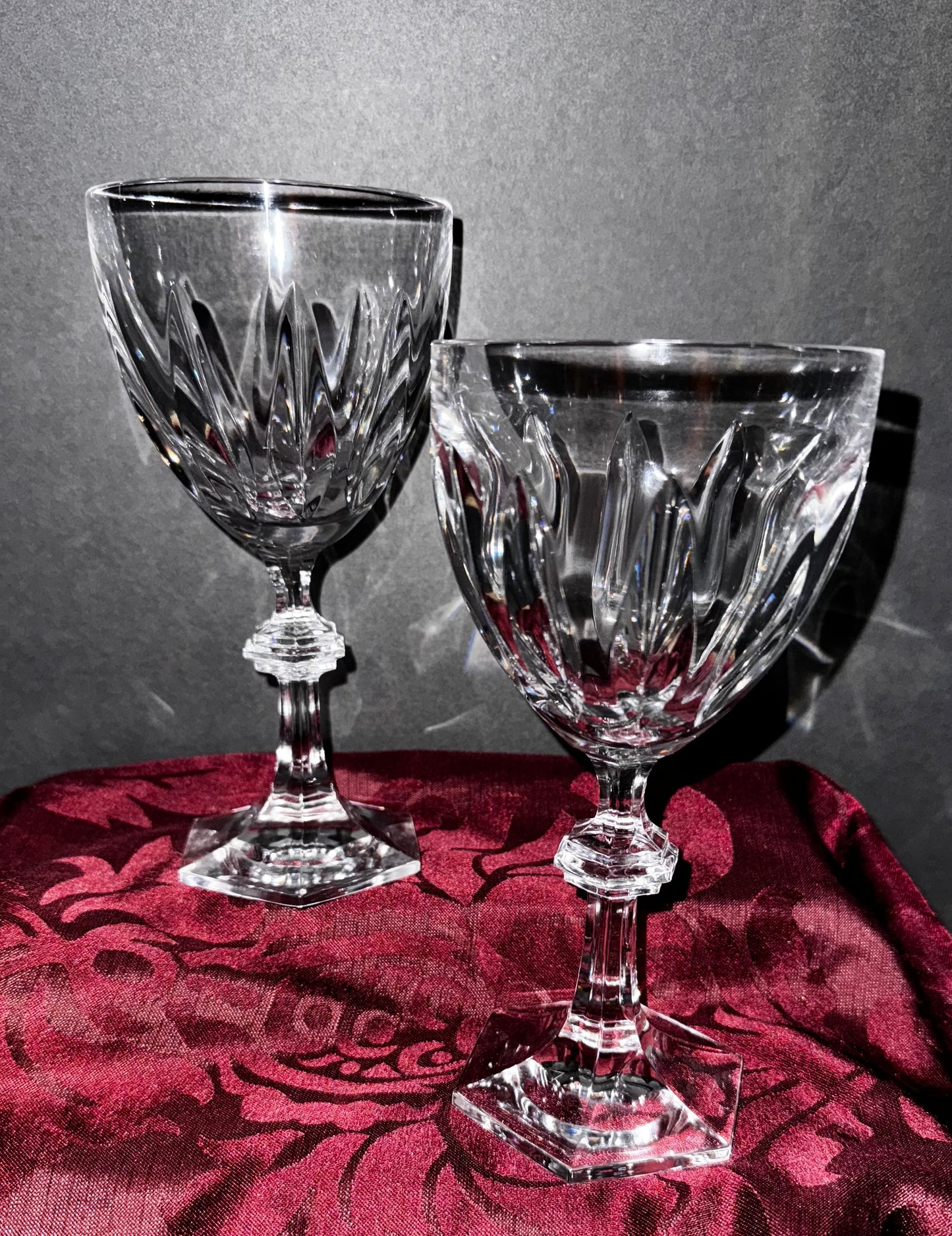 (2) Vintage Arnolfo di Cambio Crystal Wine Glasses - Italian Crystal Stemware