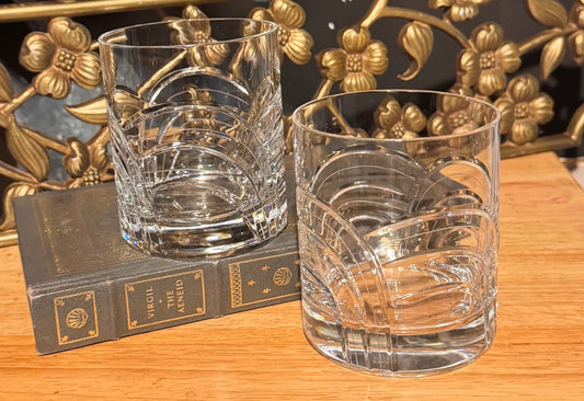 (2) Rogaska ‘Maestro’ Double Old Fashioned Crystal Cocktail Glasses