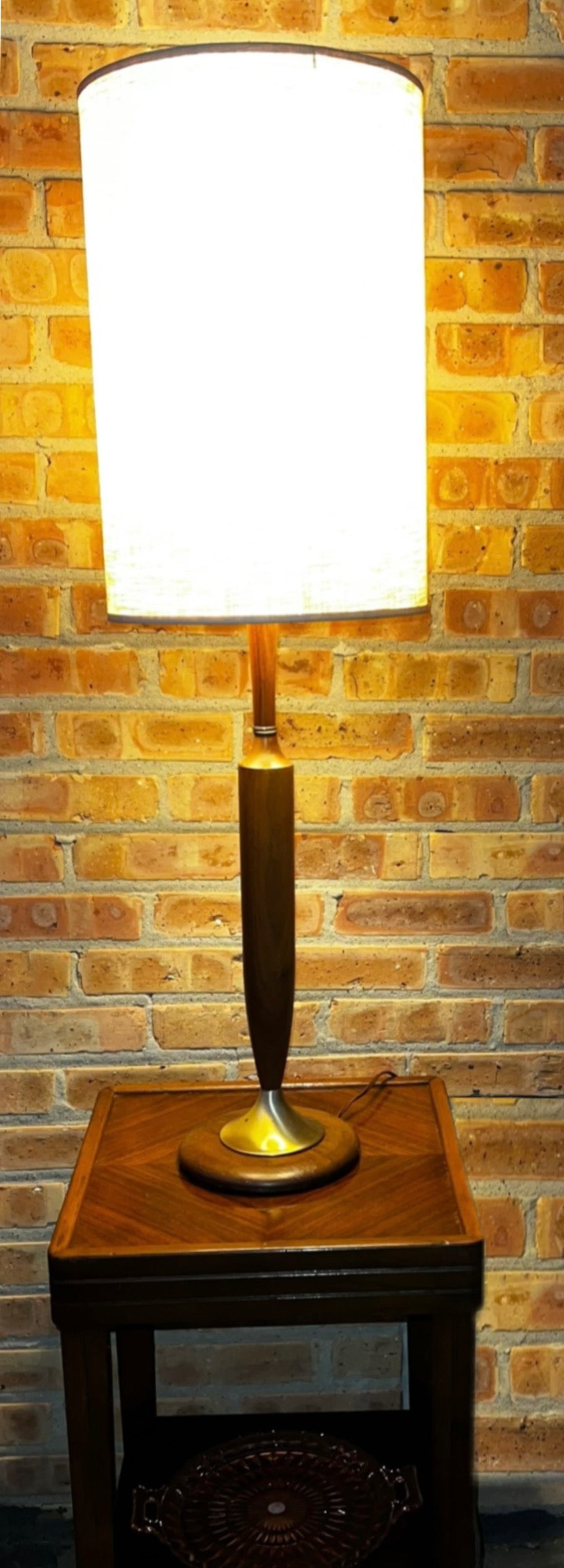 Vintage Mid-Century Modern Danish Teak Table Lamp