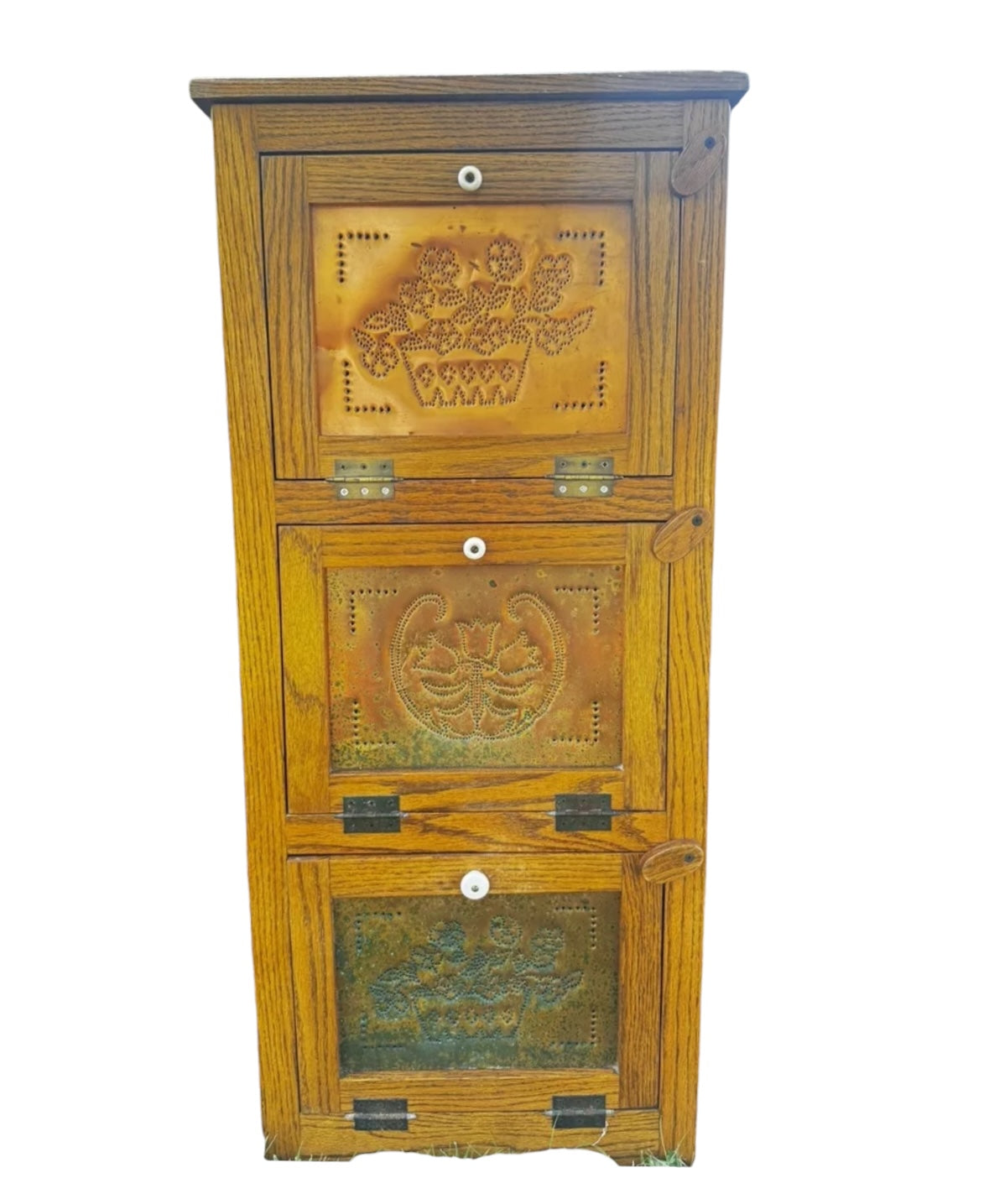 Antique Pie Safe with (3) Punched Copper Doors & Locks, circa 1800’s