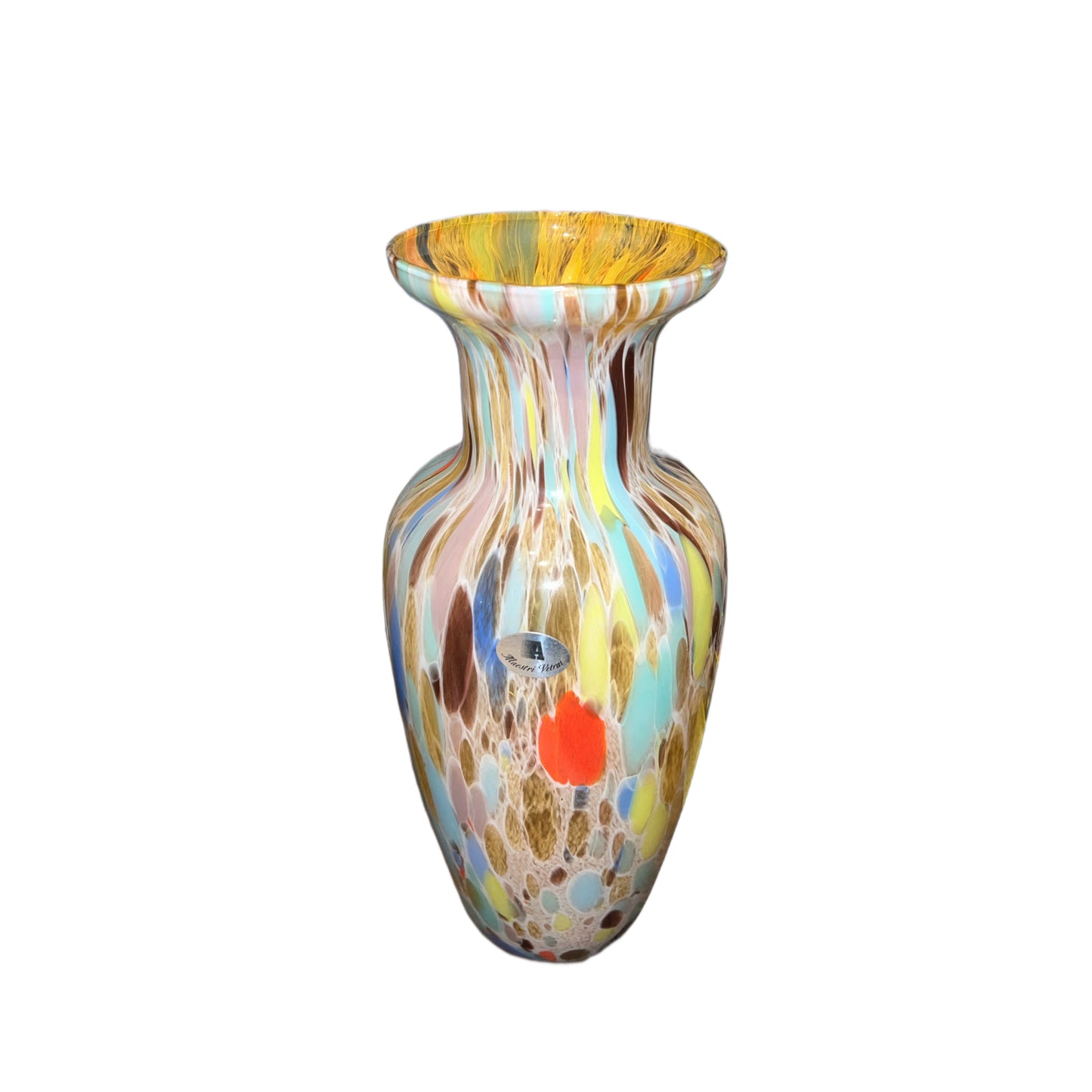 Vintage Handcrafted Maestri Vetrai Murano Art Glass Vase, 1980’s