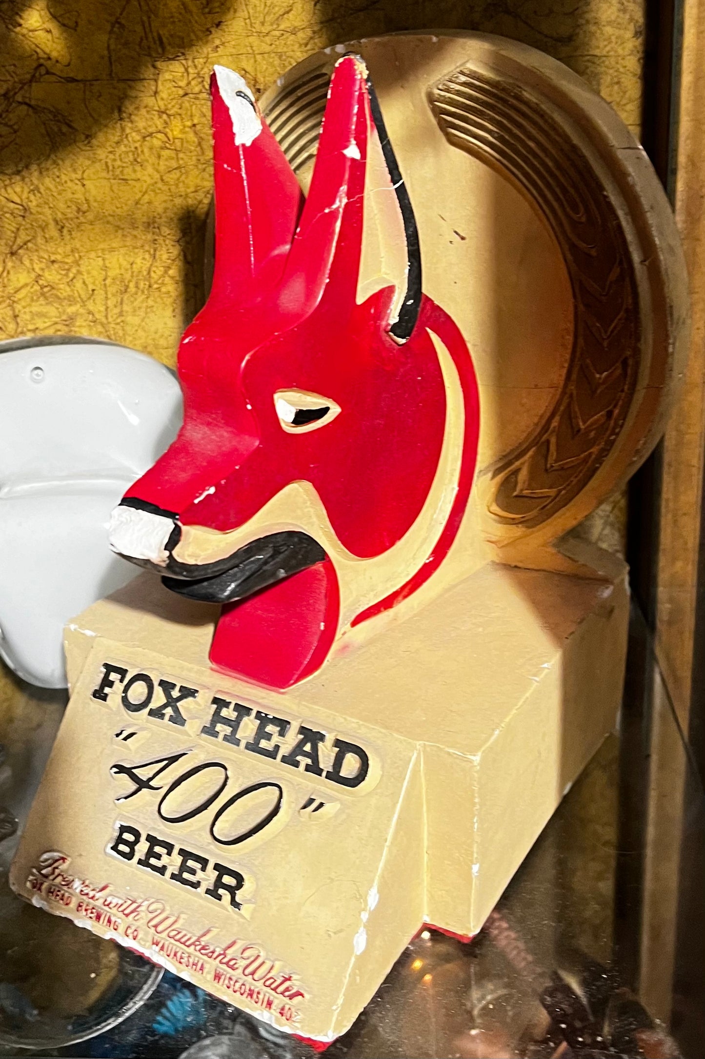 Rare Vintage 1948 Fox Head Brewing ‘400’ Advertising Statue - Collectible Breweriana