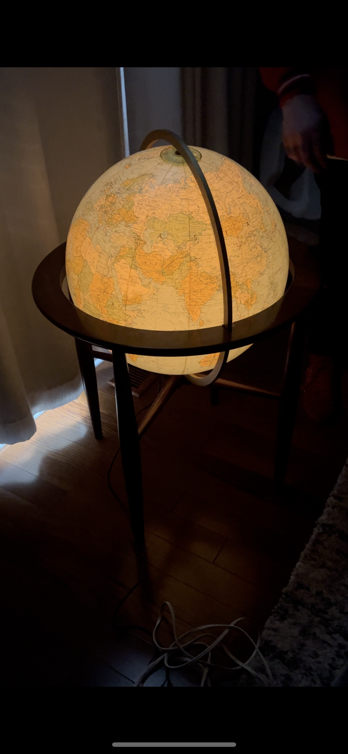 Vintage MCM 20” Replogle Finley Heritage Illuminating Globe on Stand, circa 1960’s