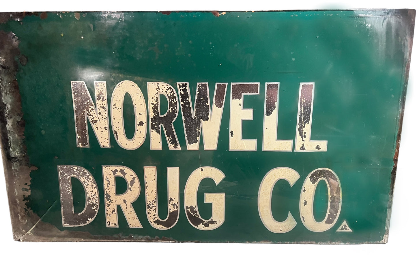 Vintage 1950’s Drug Pharmacy Reverse Painted Glass Advertisement Sign