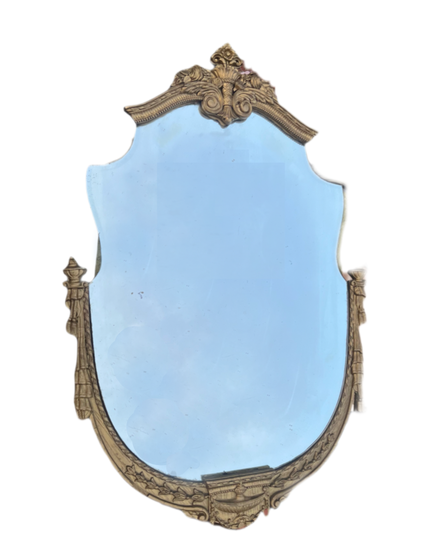 Antique 19th Century French Rococo Style Wood-Gilt Hanging Wall Mirror