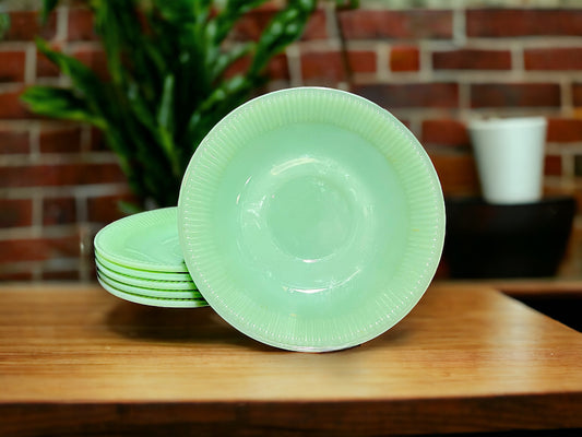 (1) Vintage FireKing ‘Jane Ray’ Patterned Jadeite Saucer by Anchor Hocking - Up to 6 Available