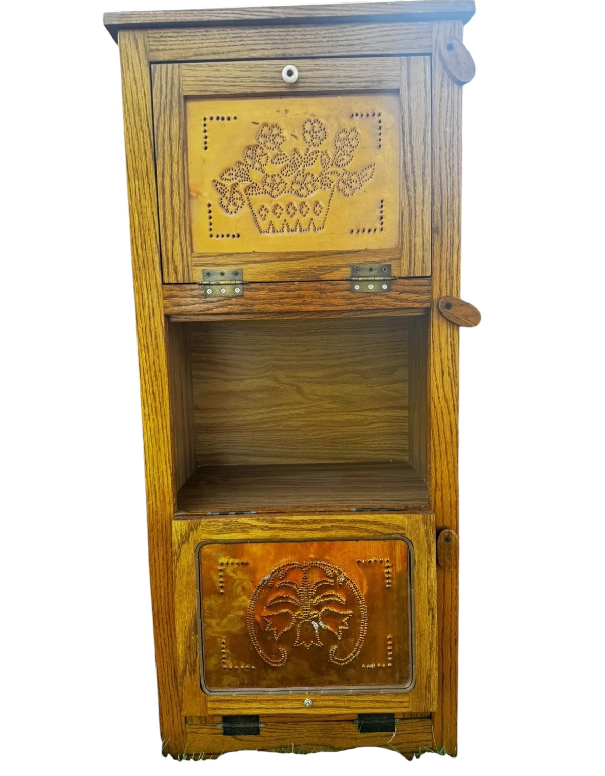 Antique Pie Safe with (3) Punched Copper Doors & Locks, circa 1800’s