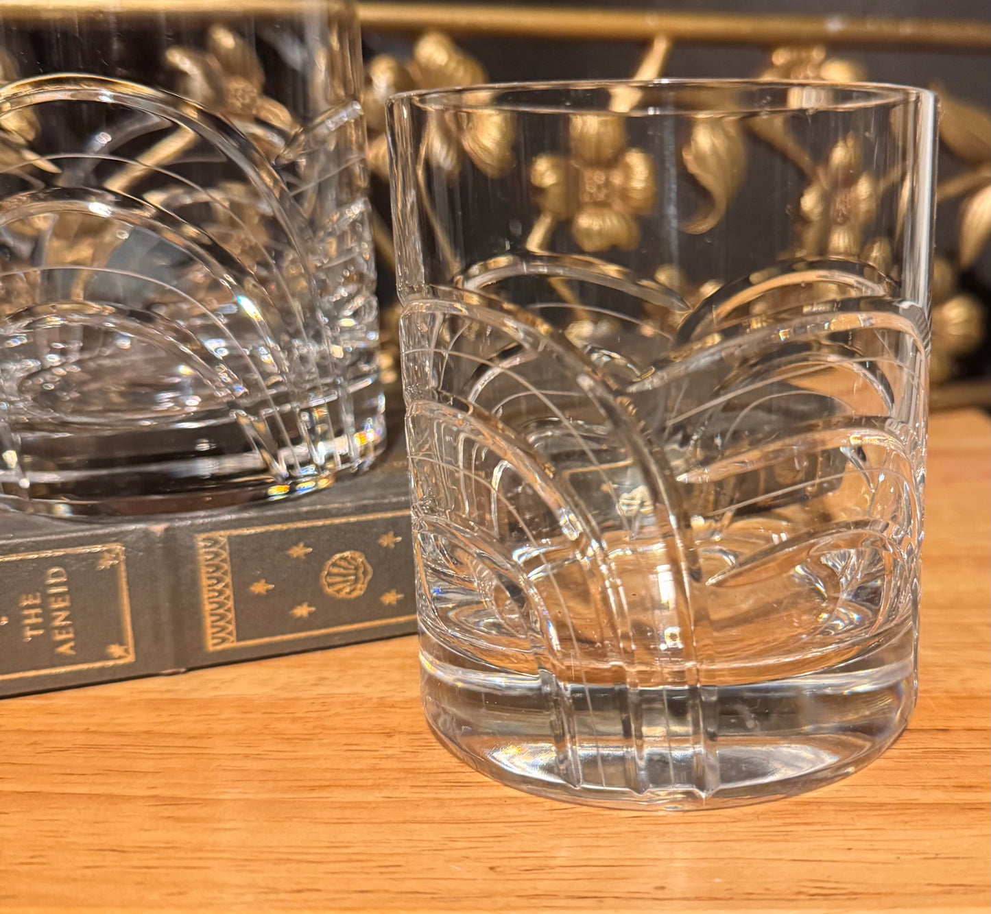 (2) Rogaska ‘Maestro’ Double Old Fashioned Crystal Cocktail Glasses