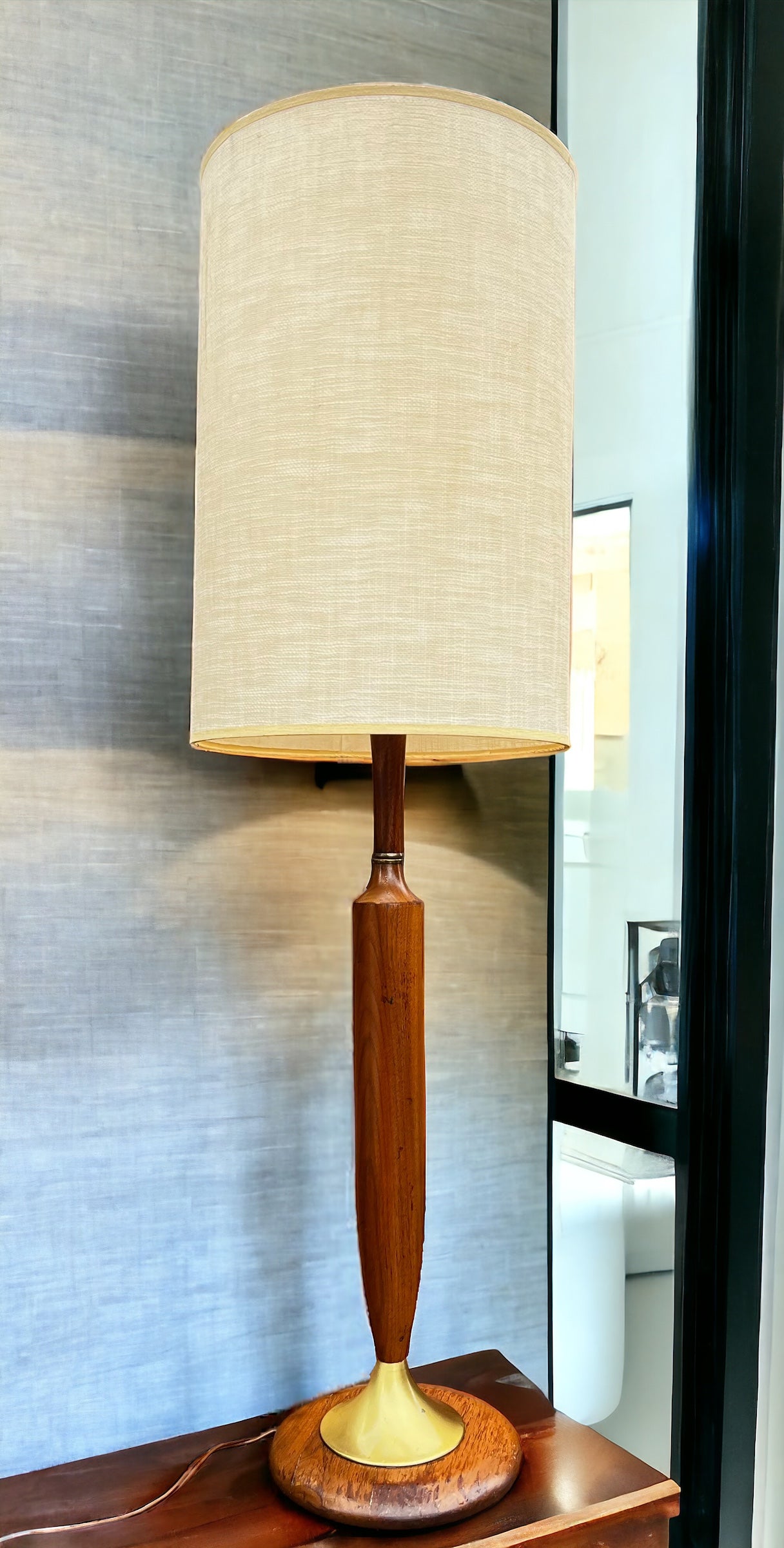 Vintage Mid-Century Modern Danish Teak Table Lamp