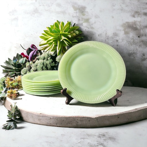 (1) Vintage FireKing ‘Jane Ray’ Pattern Jadeite Salad Plate by Anchor Hocking - Up to 9 Available